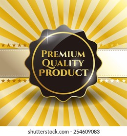 Premium quality object with golden background.