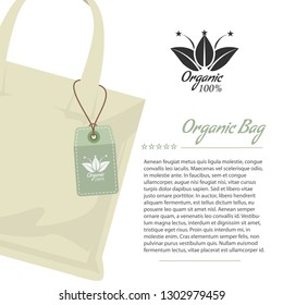 Premium quality organic bag for advertisement template layout or infographic. Vector Illustration.