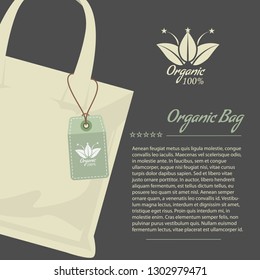 Premium quality organic bag for advertisement template layout or infographic. Vector Illustration.