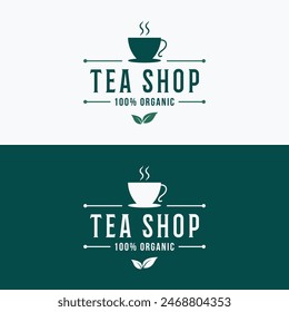 Premium quality organic tea leaf logo design. Logo for business, badge, herbal, and cafe.