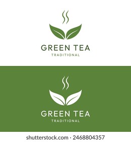 Premium quality organic tea leaf logo design. Logo for business, badge, herbal, and cafe.