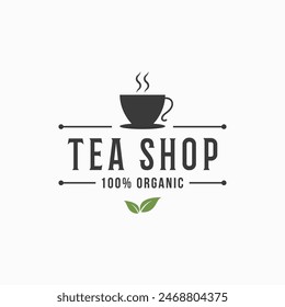 Premium quality organic tea leaf logo design. Logo for business, badge, herbal, and cafe.