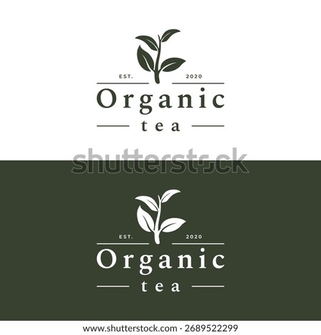 Premium quality organic tea leaf logo design. Logo for business, badge, herbal, and cafe.