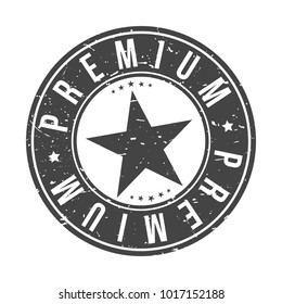 Premium Quality Original Stamp Design Vector Art Round Symbol Star Icon Badge.