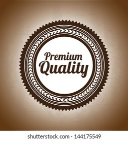 premium quality over bronze background vector illustration
