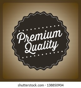 premium quality over brown background. vector illustration