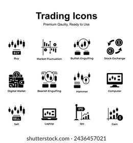 Premium quality pack of trading icons, ready to use and download