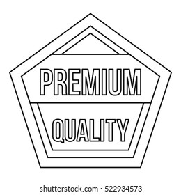 Premium quality pentagon label icon. Outline illustration of premium quality pentagon label vector icon for web