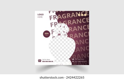 Premium quality Perfume social media post template design. Can use for Beauty and spa salon banner. cosmetics beauty products social media facebook and instagram square post banner design.