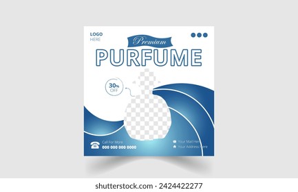 Premium quality Perfume social media post template design. Can use for Beauty and spa salon banner. cosmetics beauty products social media facebook and instagram square post banner design.