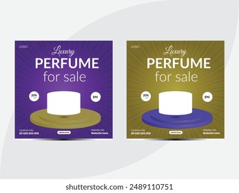 Premium quality Perfume social media post template design. Best Ever Perfume or fragrance social media post design for Facebook and Instagram.