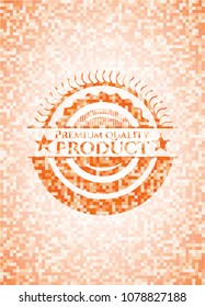  Premium Quality Product abstract emblem, orange mosaic background