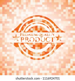 Premium Quality Product abstract orange mosaic emblem with background