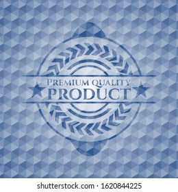 Premium Quality Product blue hexagon badge. Vector Illustration. Detailed.