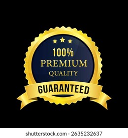 Premium quality product golden label vector illustration
