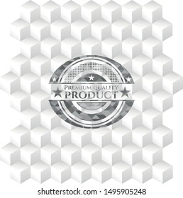 Premium Quality Product grey emblem with cube white background