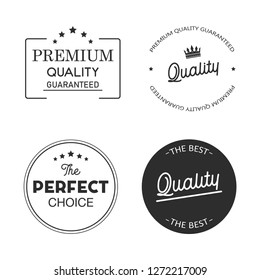 Premium quality product, guaranteed emblems, labels, vector illustration.