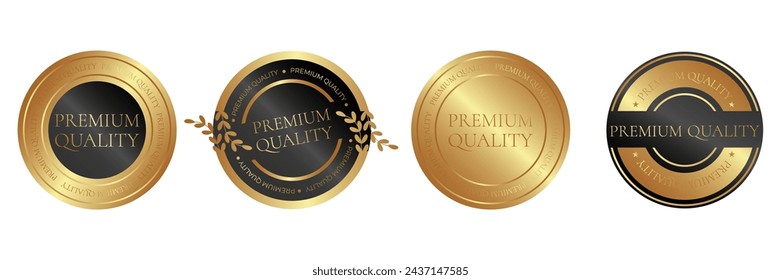 Premium quality products sticker, label, badge, icon and logo. Vector illustration