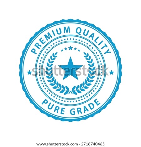 Premium quality pure grade badge seal design Vector