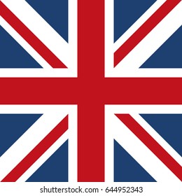 Premium quality quadrangle british flag vector design illustration concept. 
United Kingdom of Great Britain and Northern Ireland national symbolics emblem. Modern union jack icon. UK style banner.