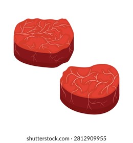 Premium Quality Raw Beef Tenderloin Vector Illustration Isolated on White Background, Fresh Red Meat Cut with Clean Detail, Butcher Style Food Graphic for Culinary Design, Restaurant Menu, Grocery Branding, Protein Ingredient Concept