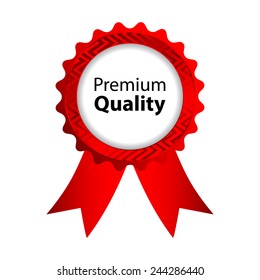 premium quality red badge 