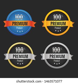 Premium Quality red ribbon label logo icon