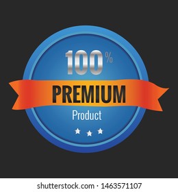 Premium Quality red ribbon label logo icon