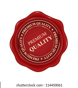 Premium Quality Red Wax Seal Isolated On White Background