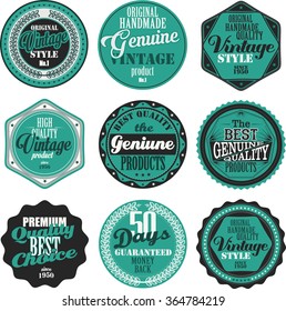 Premium Quality retro badges collection blue set
