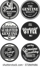 Premium Quality retro badges collection black and white set