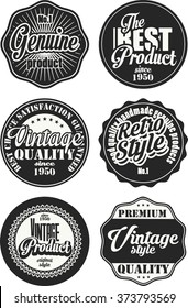 Premium Quality retro badges collection black and white set