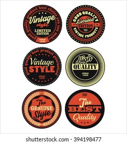 Premium Quality retro badges collection black and orange set