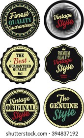 Premium Quality retro badges collection black and beige set