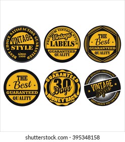 Premium Quality retro badges collection black and yellow set 