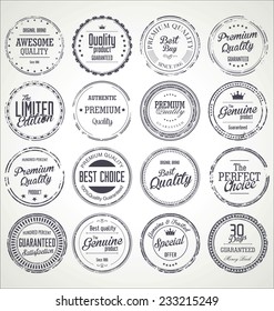 Premium quality retro grunge badges collection