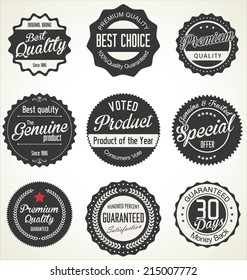 Etiquetas retro de calidad superior