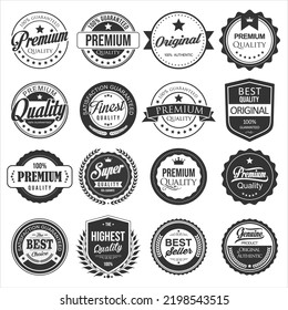 Premium quality retro vintage black and white badge