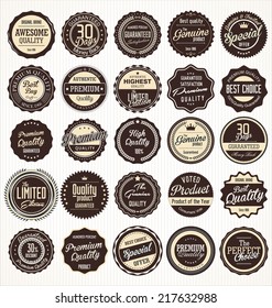 Premium, quality retro vintage brown labels collection