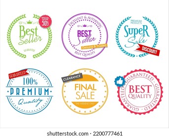 Premium quality retro vintage colorful badge 
