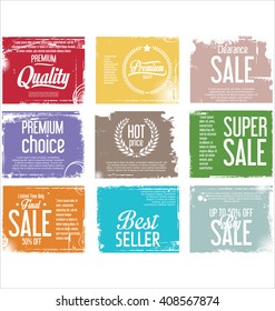 Premium quality retro vintage grunge labels collection