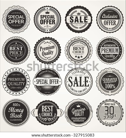Premium, quality retro vintage labels collection