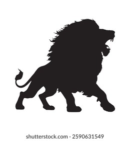 Premium Quality Roaring Lion Silhouette for Digital Downloads - Lion Vector - Lion Icon
