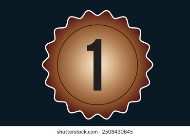 Conjunto de iconos de roseta de calidad de Premium. símbolo de Vector de insignia de Garantía. Signo especial del premio del honor del número 1. Símbolo del certificado de Aprobación del alto estándar.