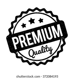 Premium Quality rubber stamp black on a white background.