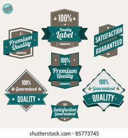 Premium Quality and Satisfaction Guarantee labels  with retro vintage design