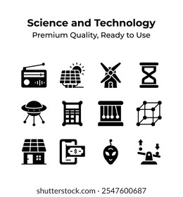 Premium quality science and technology icons in modern style