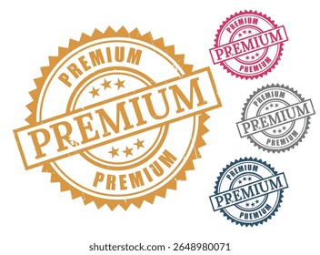 Premium Quality Seal Gold Red Gray Blue Grunge Texture Design Elements