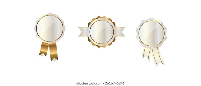 premium quality seal or label flat vector icon. gold color