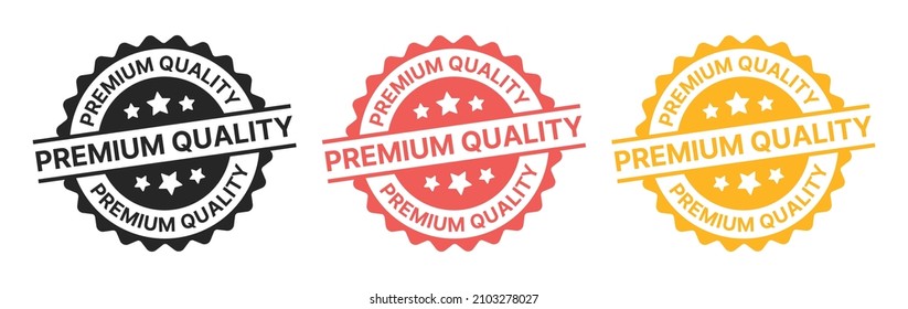 Premium quality seal or label sticker icon set.